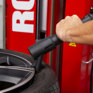 Rotary R200 professional tire changer with tabletop air blast inflation for faster bead seating
