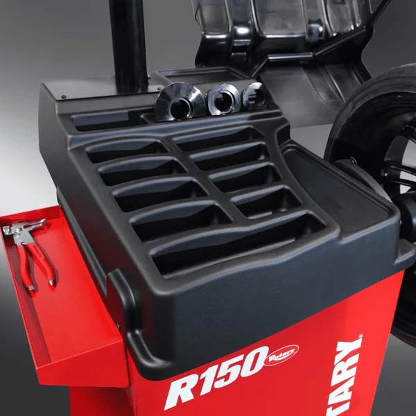 Rotary® R150 | Wheel Balancer with 2D Automatic Technology <p data-start="342" data-end="770">The <strong data-start="346" data-end="383">Rotary R150 Tire Balancer Machine</strong> is designed for fast, accurate balancing of passenger and light truck wheel assemblies. Built for independent automotive shops, tire centers, and dealership service departments, the R150 combines <strong data-start="580" data-end="607">2D automatic data entry</strong>, a <strong data-start="611" data-end="632">large 22" monitor</strong>, guided balancing software, automatic indexing, and a fast <strong data-start="692" data-end="715">6-second cycle time</strong> to help technicians work faster and more consistently.</p> <p data-start="772" data-end="1125">With stop-on-top positioning, Smart Static Mode, hidden weight capability, included car cones, and a wheel width gauge, the R150 gives shops the professional balancing features they need without overcomplicating daily operation. It runs on standard <strong data-start="1021" data-end="1065">110V / 60Hz power with a NEMA 5-15P plug</strong>, making it a practical upgrade for busy wheel service bays.</p> <p data-start="342" data-end="740"><a class="red-btn" href="https://staging.shopequipmentlift.com/wp-content/uploads/2026/06/R150-CUTSHEET.2026.05.pdf" target="_blank" rel="noopener">Brochure</a></p> <p data-start="342" data-end="740"></p>