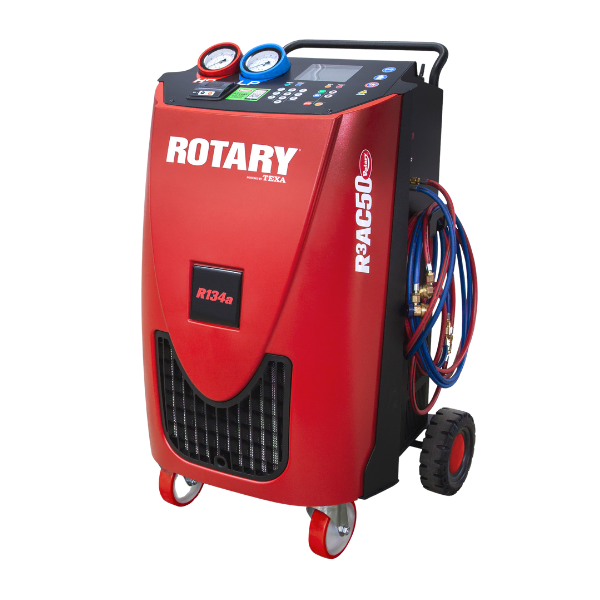 Rotary R3AC50 A/C recovery and recharge ac recovery machine for R134a refrigerant with analog gauges and wheeled cart design