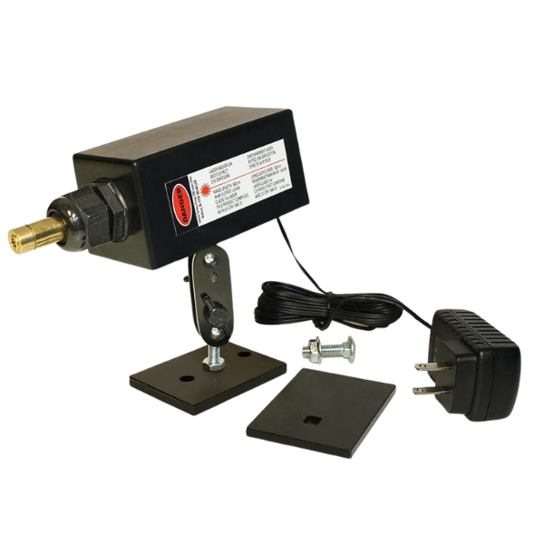 Rotary Spotline Retrofit Kit FA7815 laser spotting system mounted on a four‑post lift for improved vehicle positioning and technician workflow.