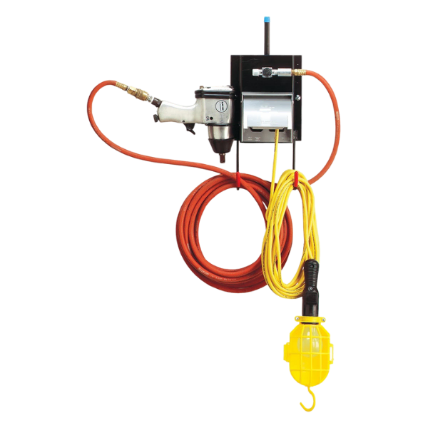Rotary Lift® / Forward Lift® FA5911 | 2-Post Air/Electric Work Station Two Post Air Work Station FA5911 mounted on lift column with air regulator and outlets
