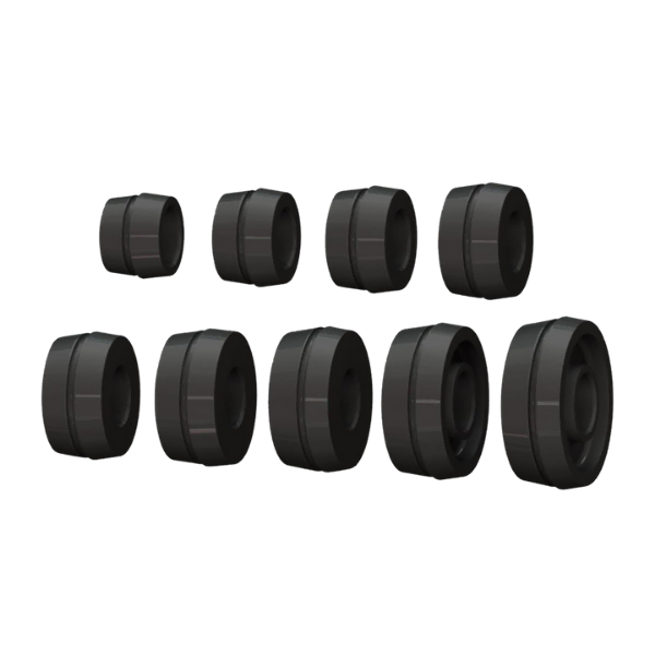 Rotary® Pro Collet Kit | HW150400110 Rotary Pro Collet Kit HW150400110 with collets #1–#9, covering 52.5mm–122mm for clad wheels and static imbalance solutions