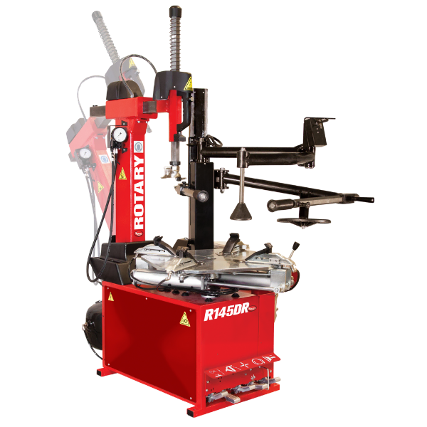 Rotary® Tire Changer – R145DR | Tilt Back - High Performance Tire Changer Rotary R145DR tire changer machine with dual assist arms and swing arm design for efficient wheel service